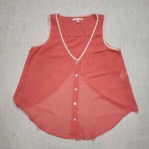 Margo & Sebastian Women's Small Orange Polyester Shirt